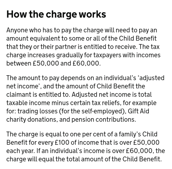 Child benefit tax