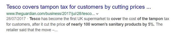 What am I missing with the tampon tax