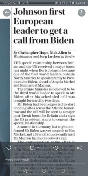 Westministenders: Biden Time Til The Penny Drops