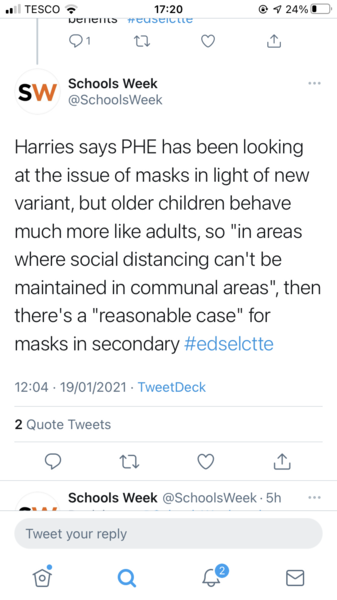 Staggered reopening of schools by area?