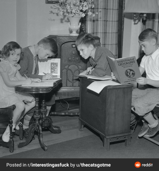 Remote learning in the 1940s picture