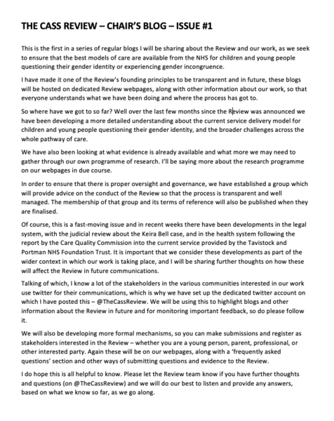 NHS independent review into children's gender ID services