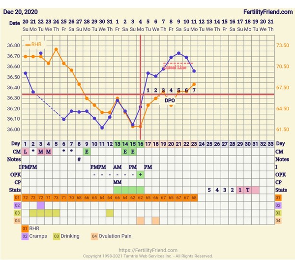 Tracking your cycle and possible BFP using RHR - part 5