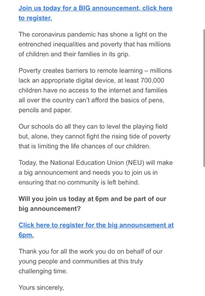 Anyone know what the NEU are announcing?