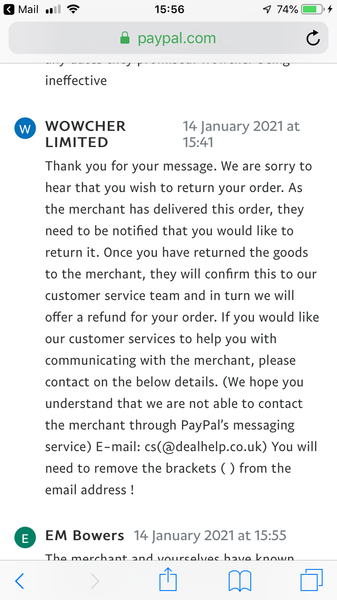 What more can I do ? Re Wowcher purchase