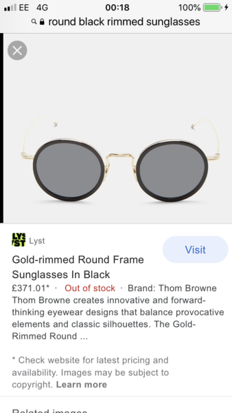 Does anyone know where these sunglasses are from? Or similar (photo)