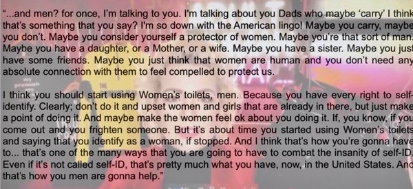 That inviting armed men into women’s spaces to ‘defend’ us is a batshit idea