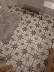 Bathroom Inspiration needed of patterned floor tiles