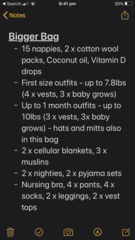 Hospital Bag list.. have a missed anything? What food do you recommend?