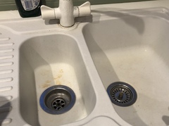 Caring for old laminate and sink - tea marks