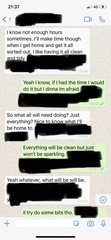 Am I being over sensitive? I think I probably am. *text messages attached*