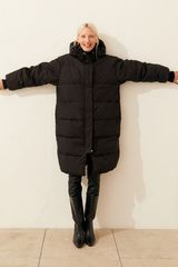 Black padded coat size 10