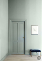 Colours in a dark hallway with picture and dado rails
