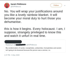 Sarah Phillimore suspended from twitter