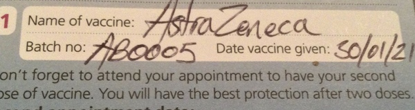 Vaccine batch number question.