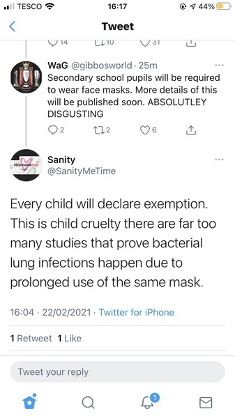 Face masks for Secondary Pupils in classrooms
