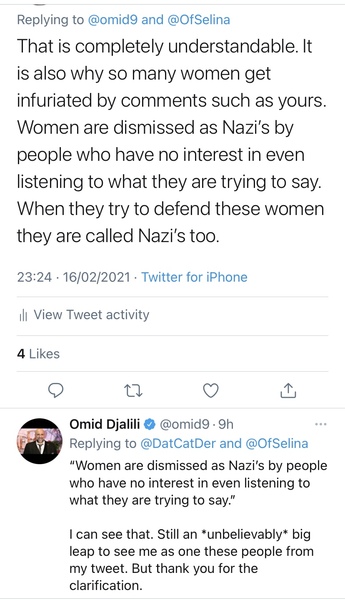 Omid Djalili  on women's rights issues  - not funny at all