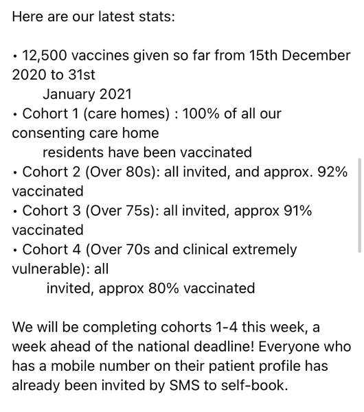 10 million people vaccinated already - brilliant!