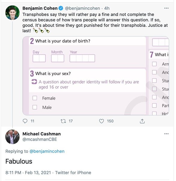 ONS reversed decision to record census by sex
