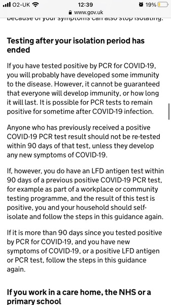 DH work telling him he needs a negative test to return