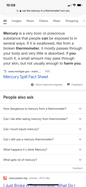 Any sciencey types? Don't know whether to worry about old mercury incident