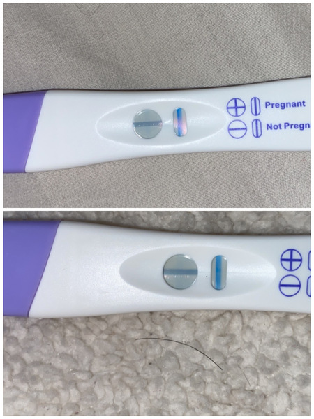 Digital says not pregnant but line there?
