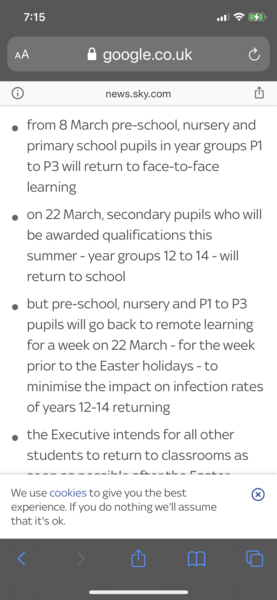 No school for us til 9th April at the earliest. Royally fucked off now.