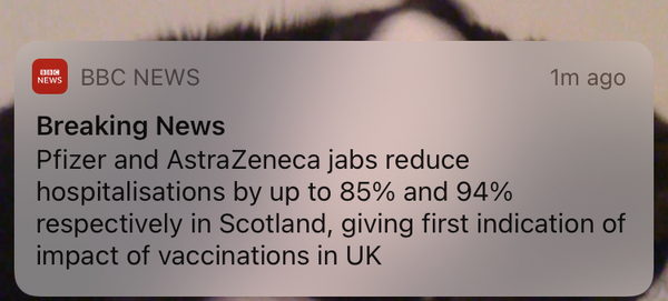 16.8 million people vaccinated already - brilliant!