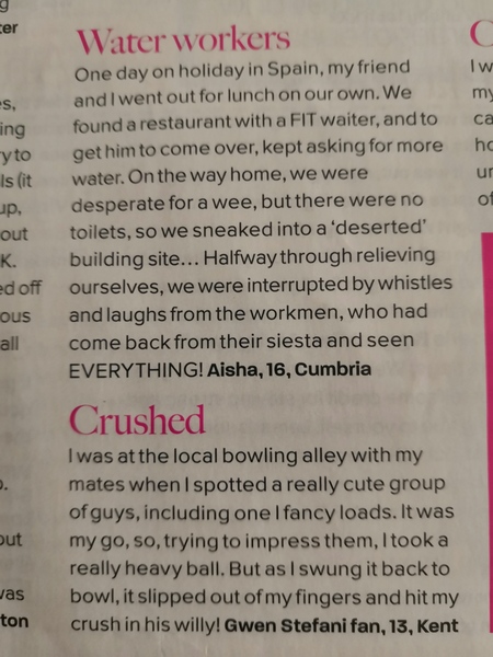Early Noughties teen mag ridiculousness