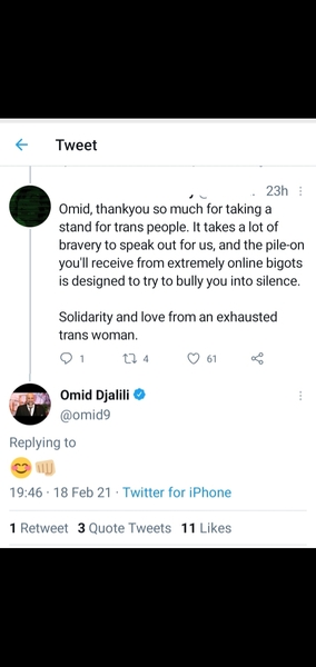Omid Djalili  on women's rights issues  - not funny at all
