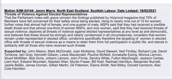 Women in politics - threats and intimidation
