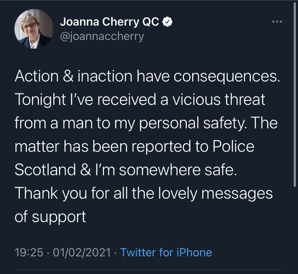 Nicola Sturgeon throws Joanna Cherry under the bus