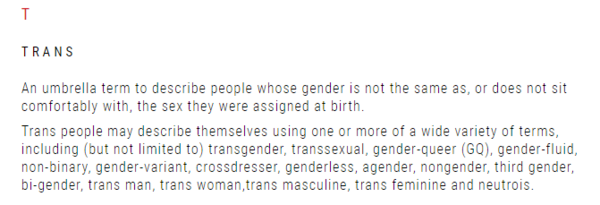 To think that the vast majority of people do not feel they have a gender identity?