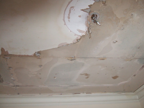 Ceiling damaged by water leak