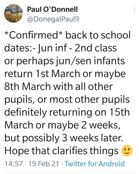 Ireland's Calling for Normal Life to Return,  thread number 5