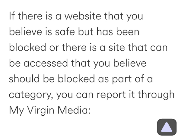 GC Academics site blocked by Virgin