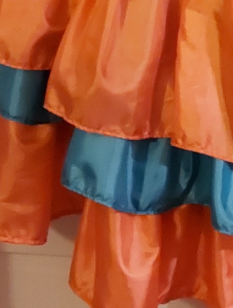 If I'm doing a frill on a full circle skirt should it be cut on a curve or straight?