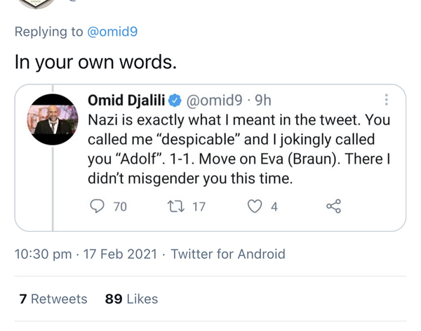 Omid Djalili  on women's rights issues  - not funny at all
