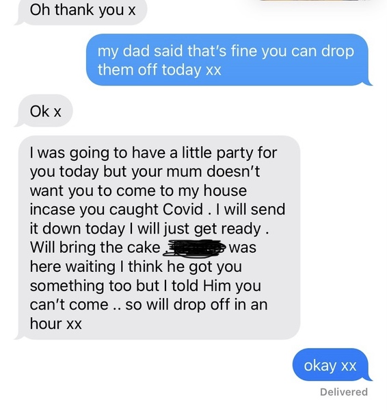 DM angry that she can’t have dd over