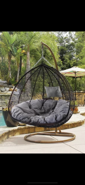 Garden swing chair with awning