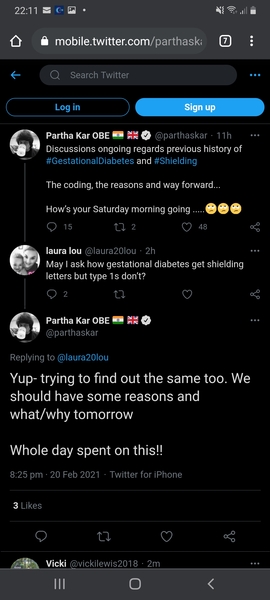 Recent notice to shield (Feb 2021) and history of gestational diabetes
