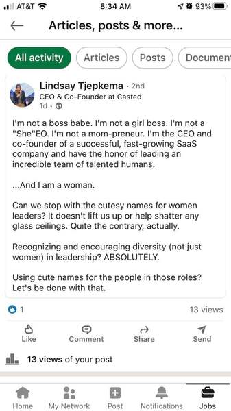 What do you think of terms like “boss babe”, “mom-trepeneur” or “she-EO”