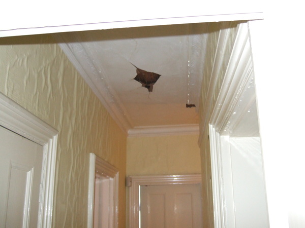 Ceiling damaged by water leak