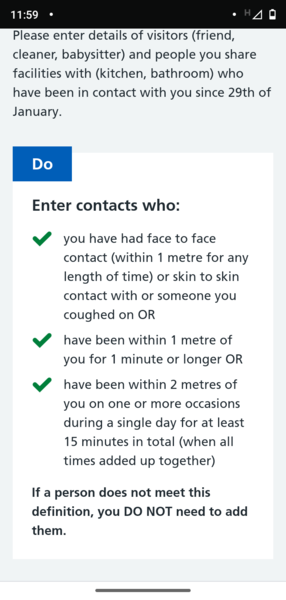 App says to self isolate for only 3 days??