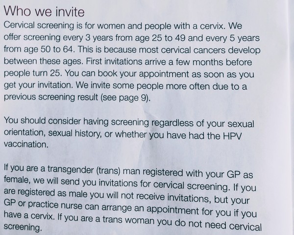 Cervix-havers and birthing people: record of organisations replacing the word "woman"