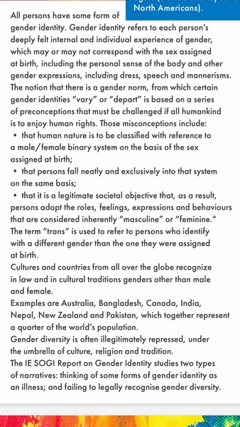 To think that the vast majority of people do not feel they have a gender identity?