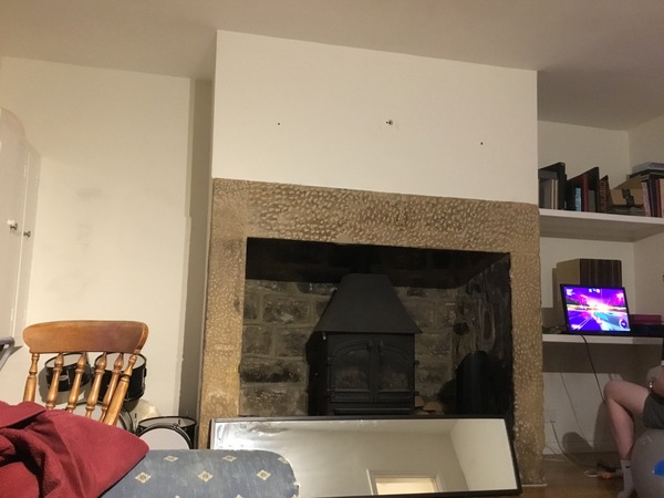 What size/shape/colour mirror would you put above this fireplace?
