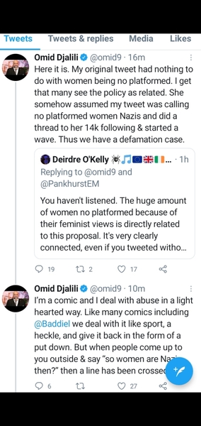 Omid Djalili  on women's rights issues  - not funny at all