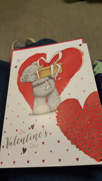 To feel somewhat upset with this Valentine's card from my husband?