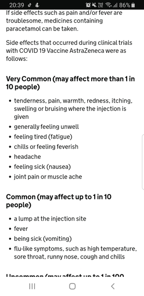 Oxford-AstraZeneca vaccine and the side effects